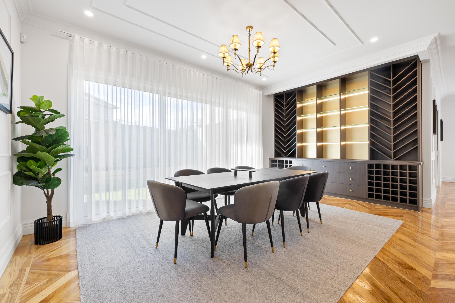 Formal Dining Room and Wine Cellar Display